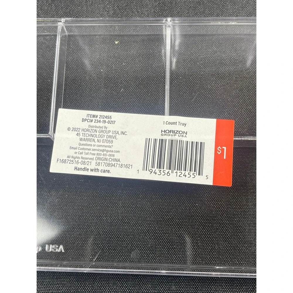 Horizon Group USA Clear Plastic 5 Compartment Organizer Trays Set of 16 212455